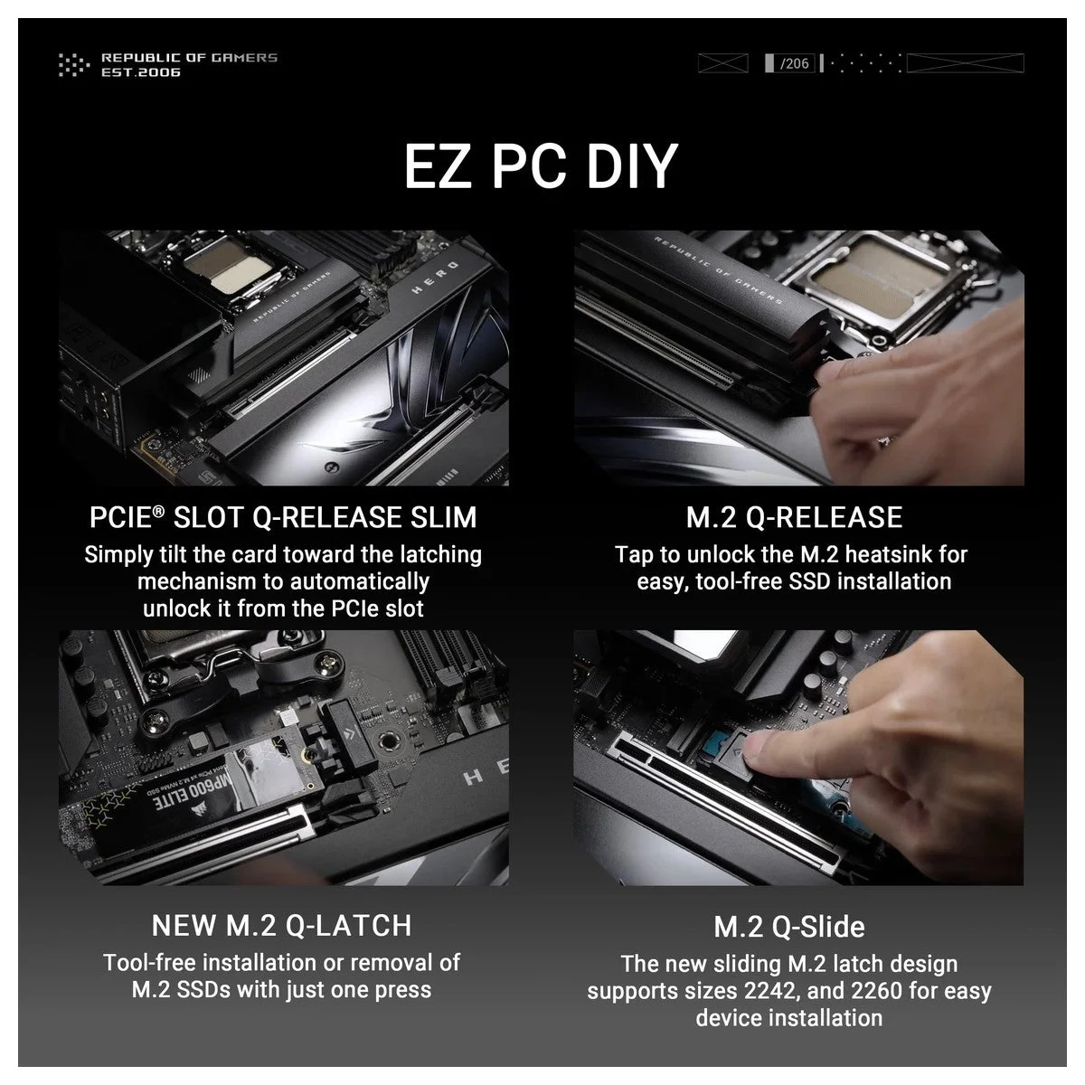 ASUS ROG Crosshair X870E Hero AMD X870E AM5 ATX Placa base con inteligencia artificial y 18+2+2 etapas de potencia