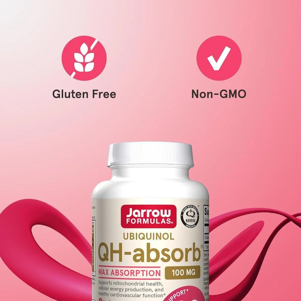 Suplemento QH en gomitas de Jarrow Formulas con alta absorción, apoyo energético y antioxidante para salud cardiovascular