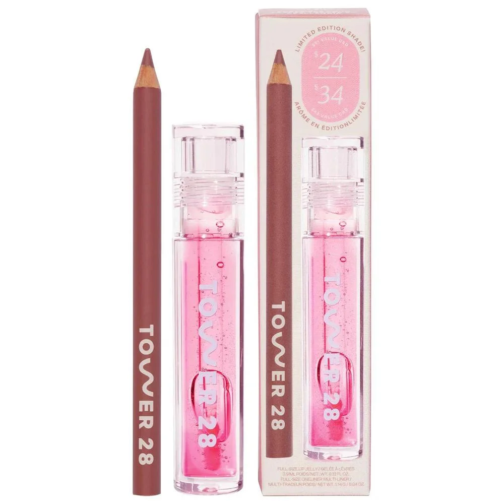 Line + Shine Set de Regalo Lápiz Labial y Brillo Labial