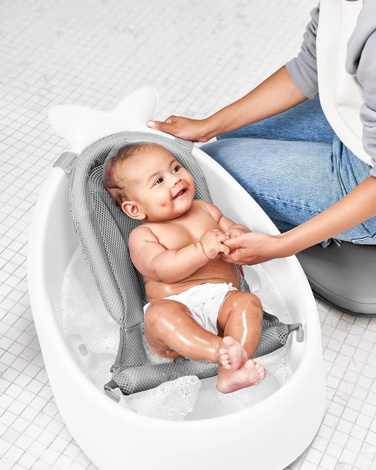 Skip Hop MOBY Smart Sling Bañera para Bebé 3 Etapas Blanca