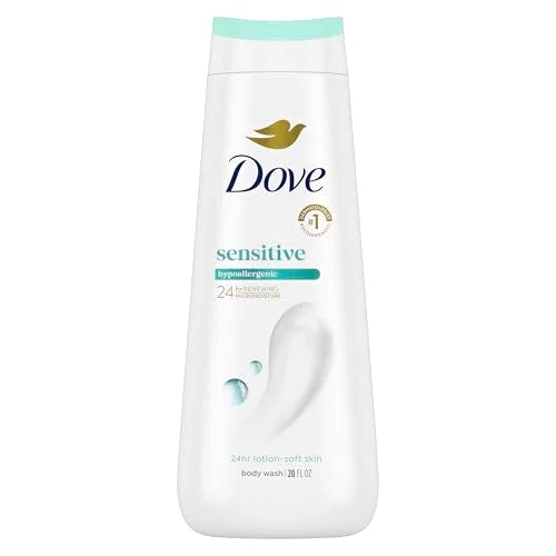 Dove Body Wash Sensitive Skin For 24hr Lotion-Soft Moisturizing Cleanser Gentle Hypoallergenic Formula with No Sulfates