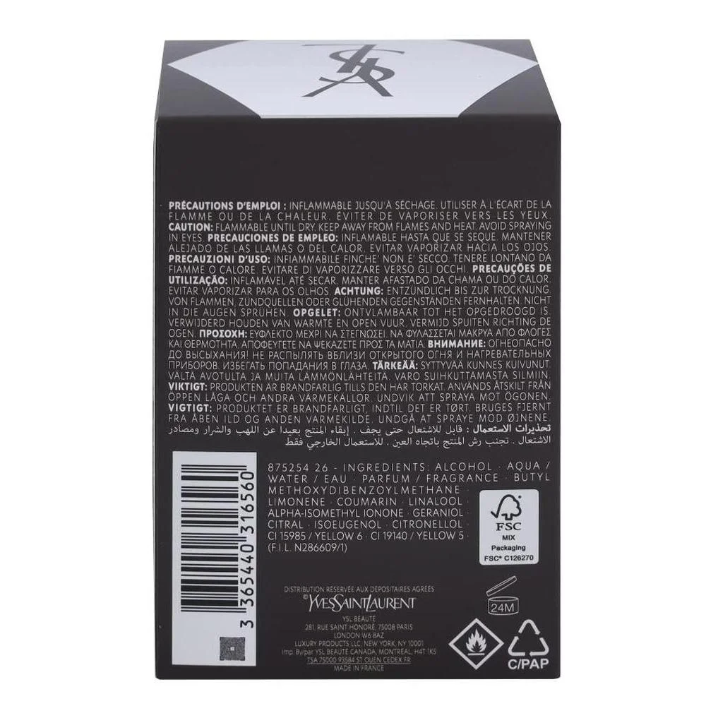 L'Homme Eau De Toilette Spray para hombre de Yves Saint Laurent, fragancia cítrica para una frescura duradera