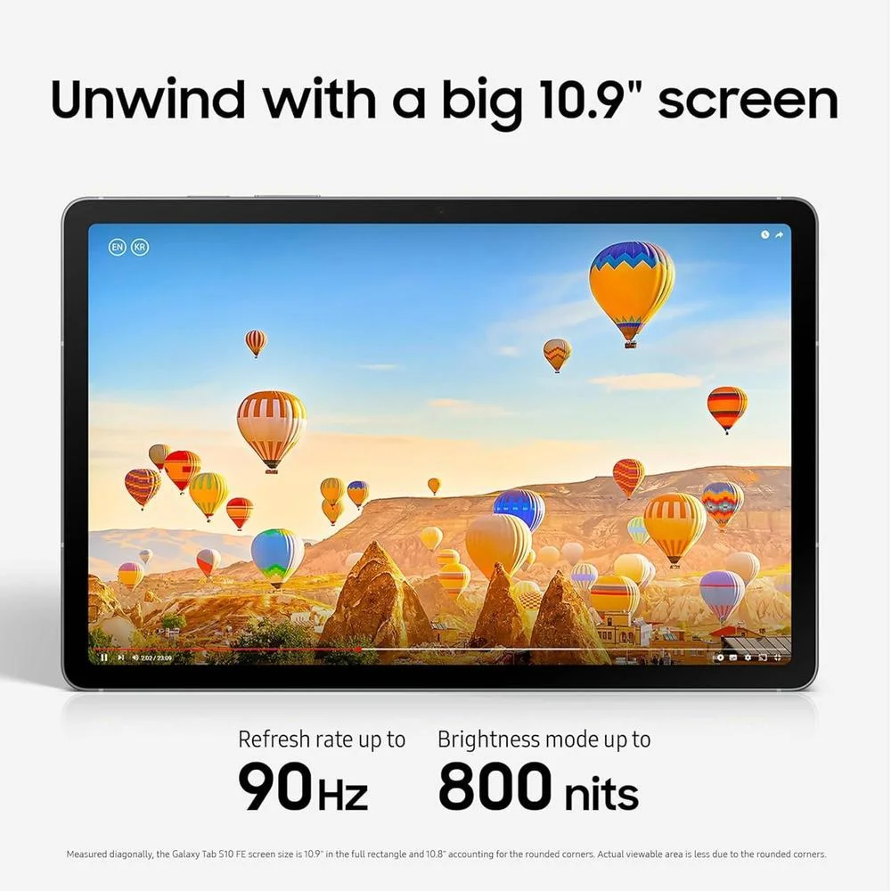 Samsung Galaxy Tab S10 FE Tablet Android 128GB WiFi Pantalla Grande Batería Duradera Resistente al Agua con S Pen Azul