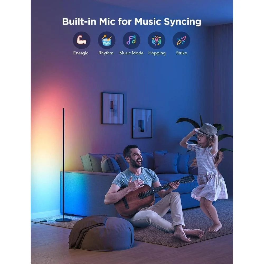 Lámpara de pie básica Govee RGBIC, compatible con Alexa, LED con control de voz y cambio de color, paquete de 2