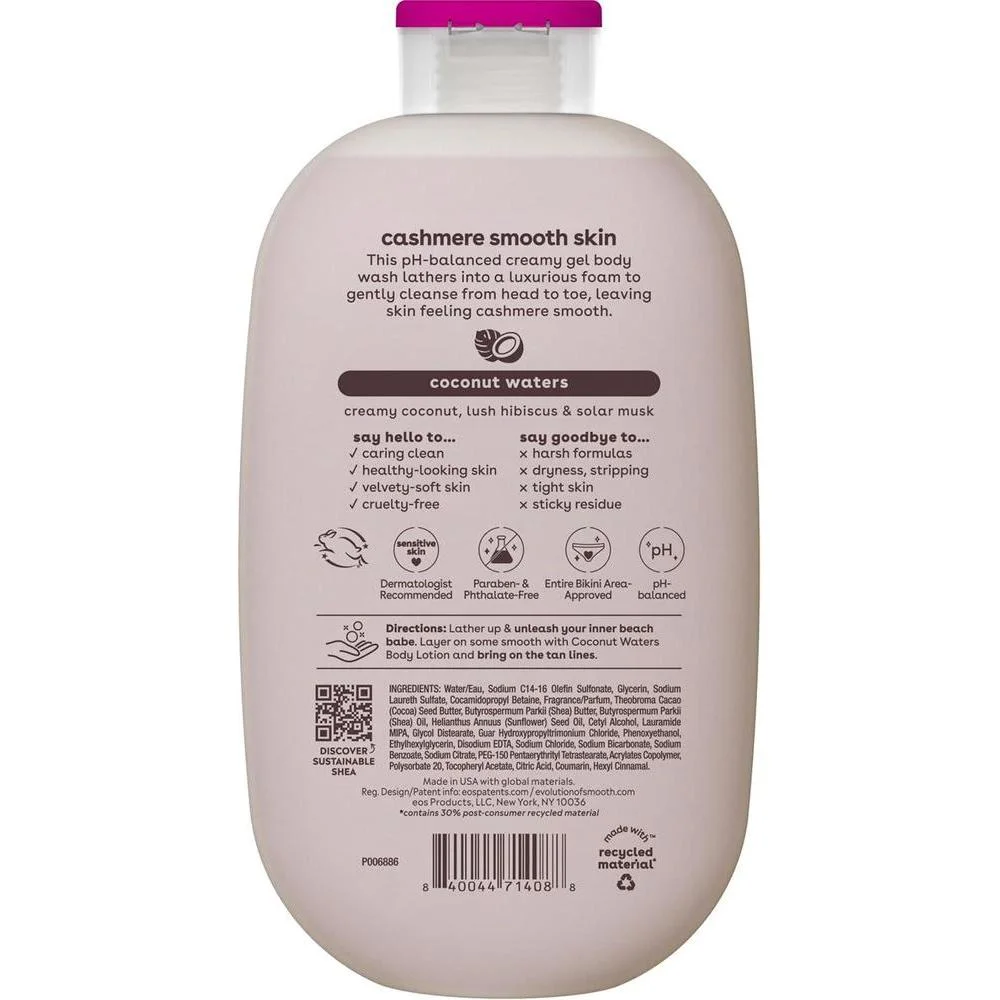 Eos Shea Better Cashmere Gel de Baño, Fórmula Cremosa, 473 ml