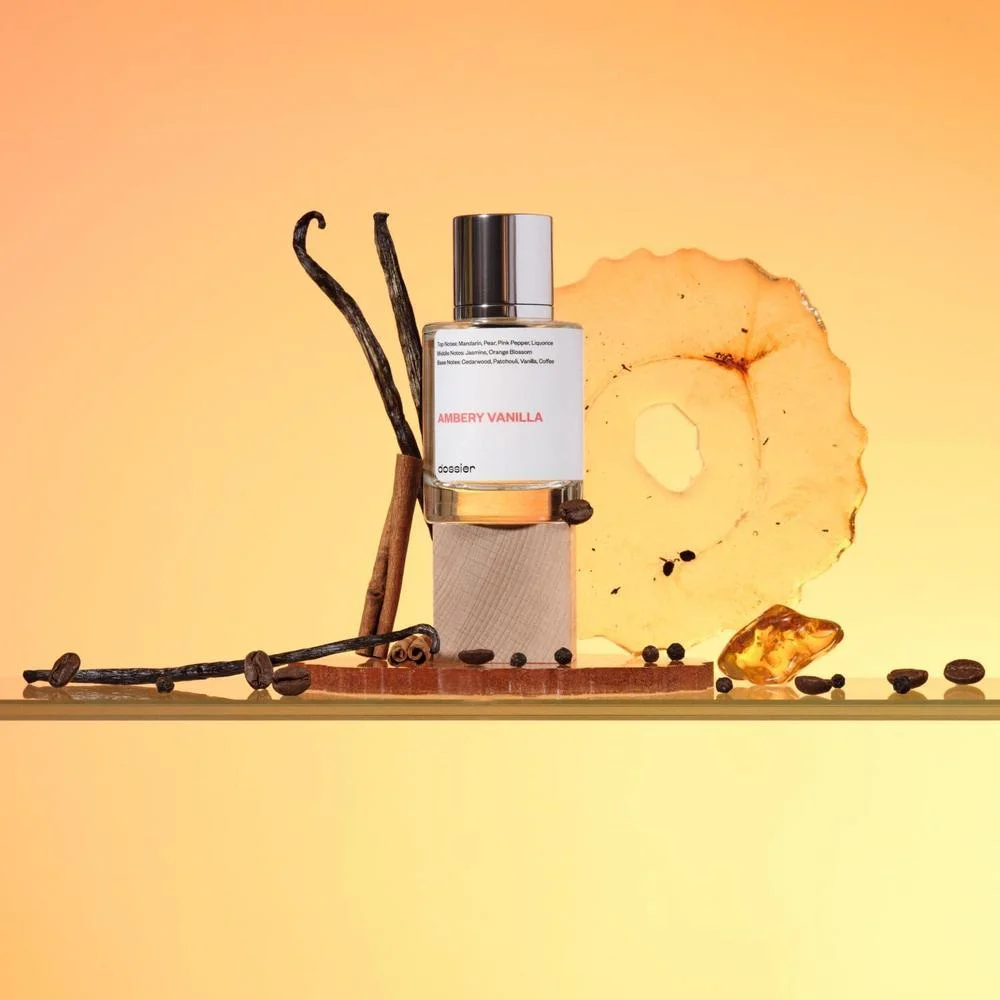 Dossier - Fragancia Ambery Vanilla Eau de Parfum Inspirada en Black Opium de YSL Larga Duración para Mujer