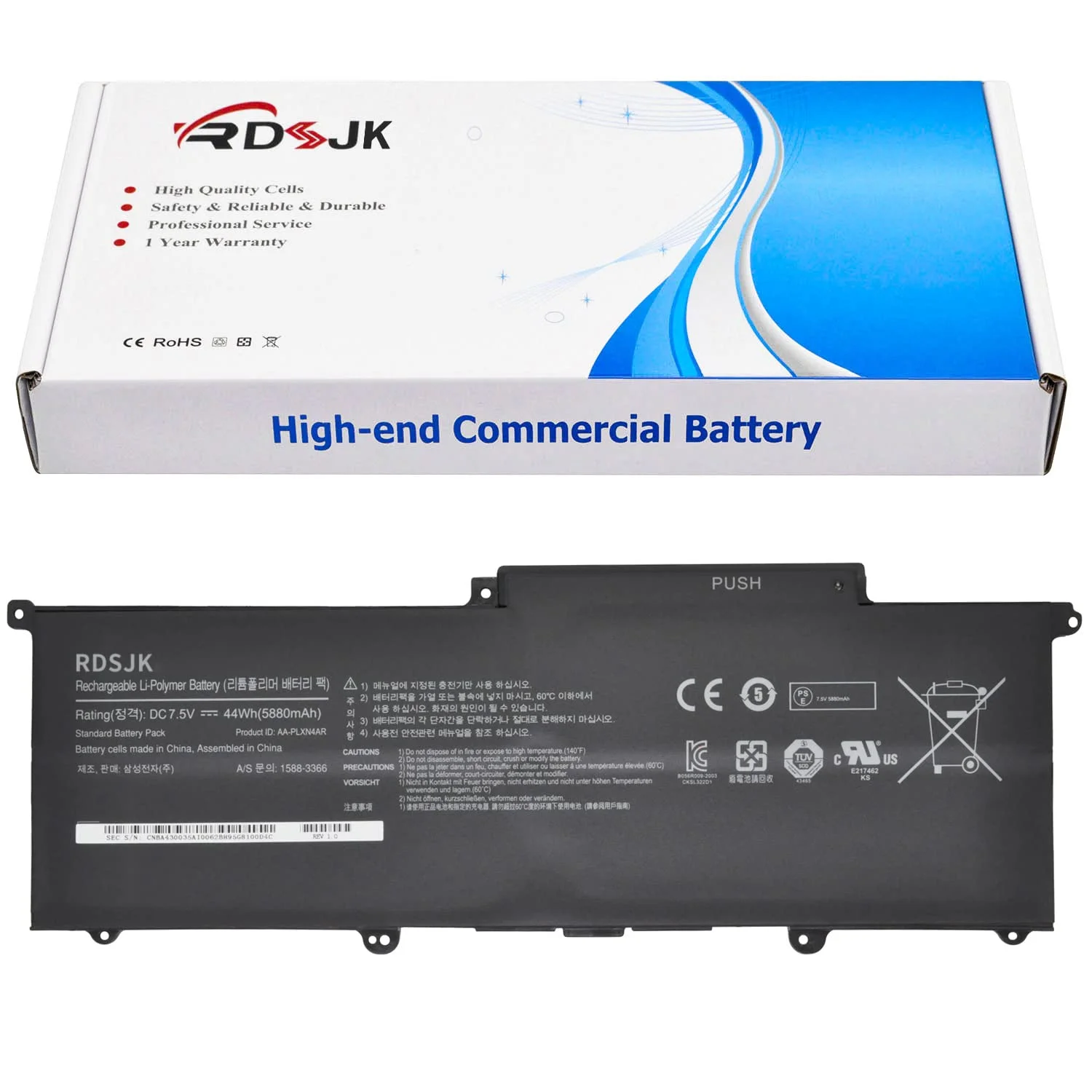 Batería para notebook Samsung Serie 9 900X3C 7.5V 44Wh