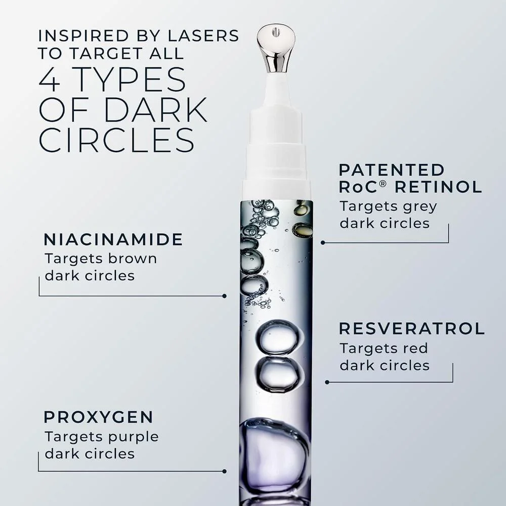 Roc Derm Correxion Retinol Crema De Ojos Para Ojeras Con Niacinamida Y Resveratrol + Proxygen 15ml