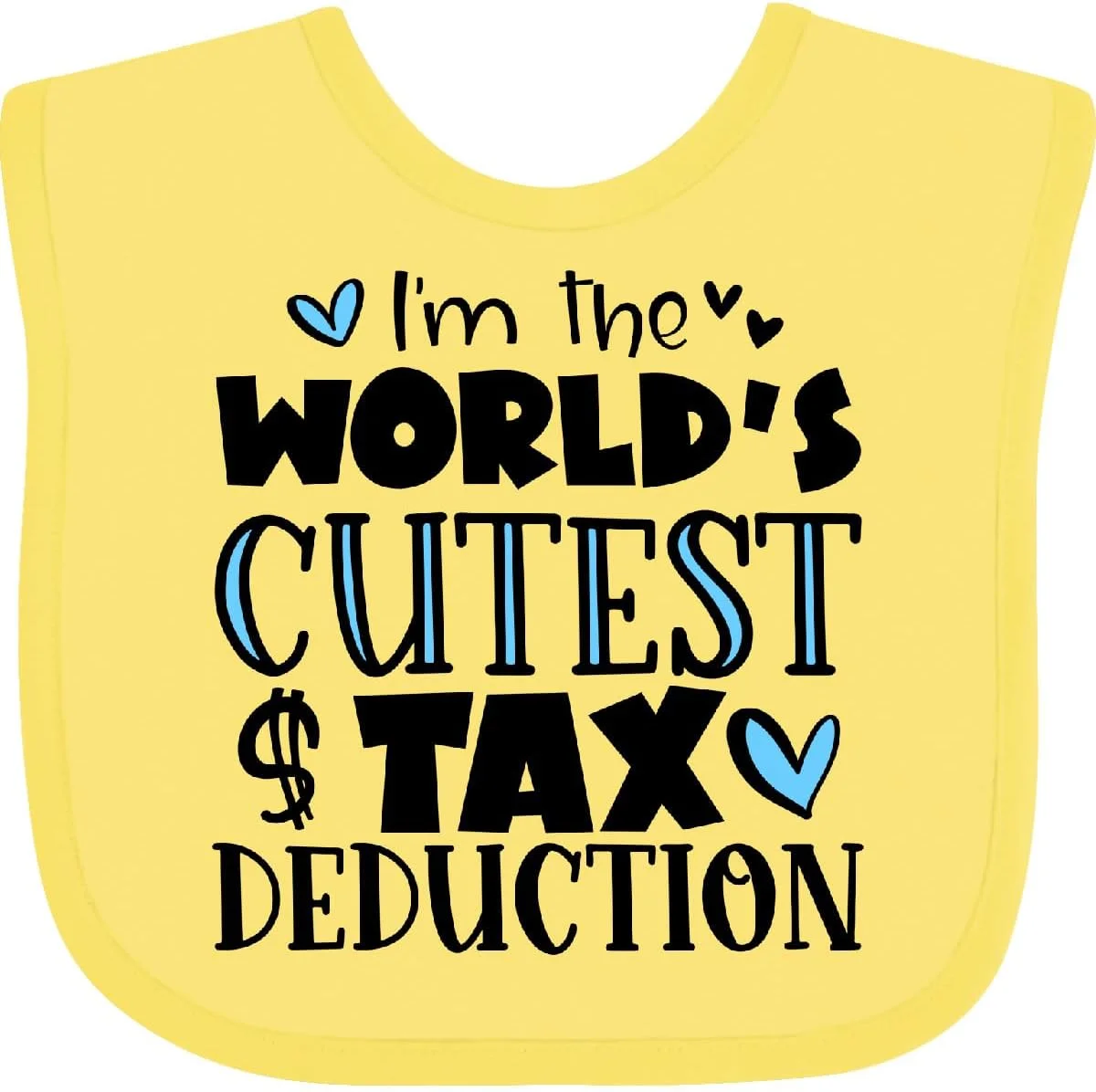 Babero Inktastic I'm the World's Cutest Tax Deduction Azul Corazones