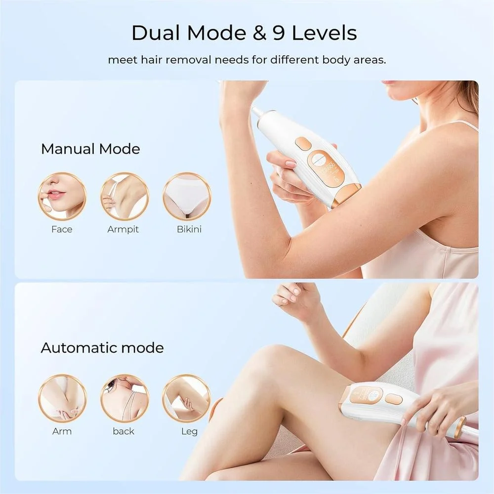 Depiladora IPL para Mujeres y Hombres con Tecnología de Luz Roja 3.0, Uso Facial, Corporal y Zonas Sensibles en Casa