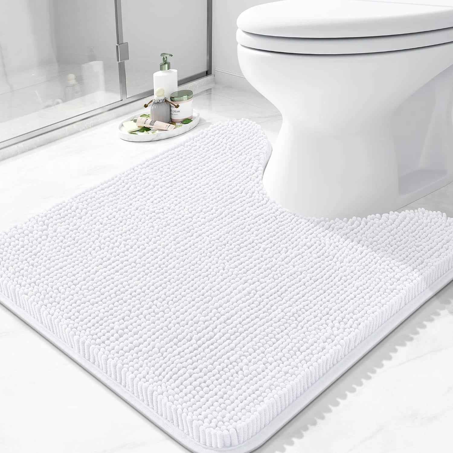 Bajada de baño Arotive chenille U forma 24x24 blanco