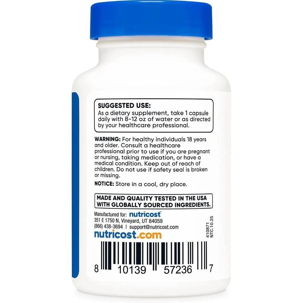 Nutricost Cápsulas de Dihidroberberina, el Metabolito Más Biodisponible de Berberina, Mejor Absorción y Calidad Garantizada
