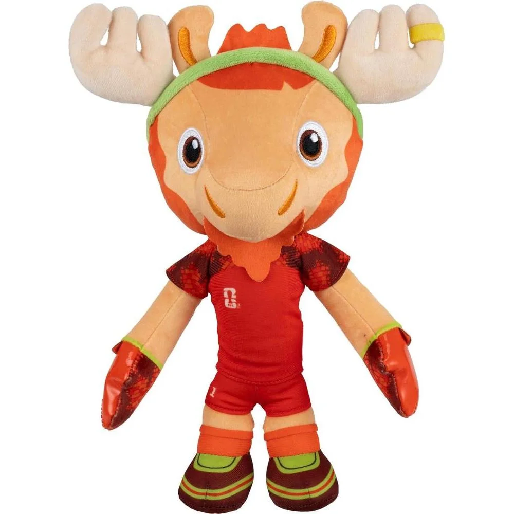 Jazwares FIFA® World Cup 2026 Canada 8-Inch Plush - Official Maple™ the Moose Mascot with Red Uniform, Soft Collectible Toy for Fans - Ages 3+