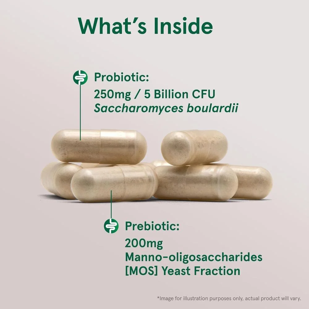 Suplemento de Saccharomyces Boulardii + MOS, probióticos para la salud digestiva y tracto intestinal, 90 cápsulas