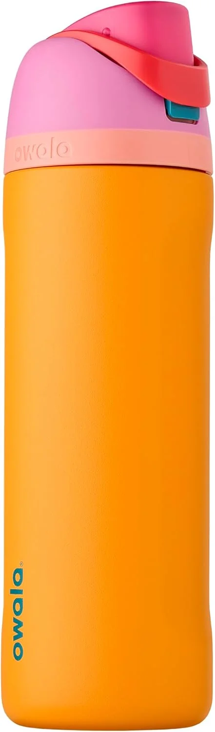 Botella de agua Owala FreeSip acero inoxidable 24 oz Orquídea/Naranja