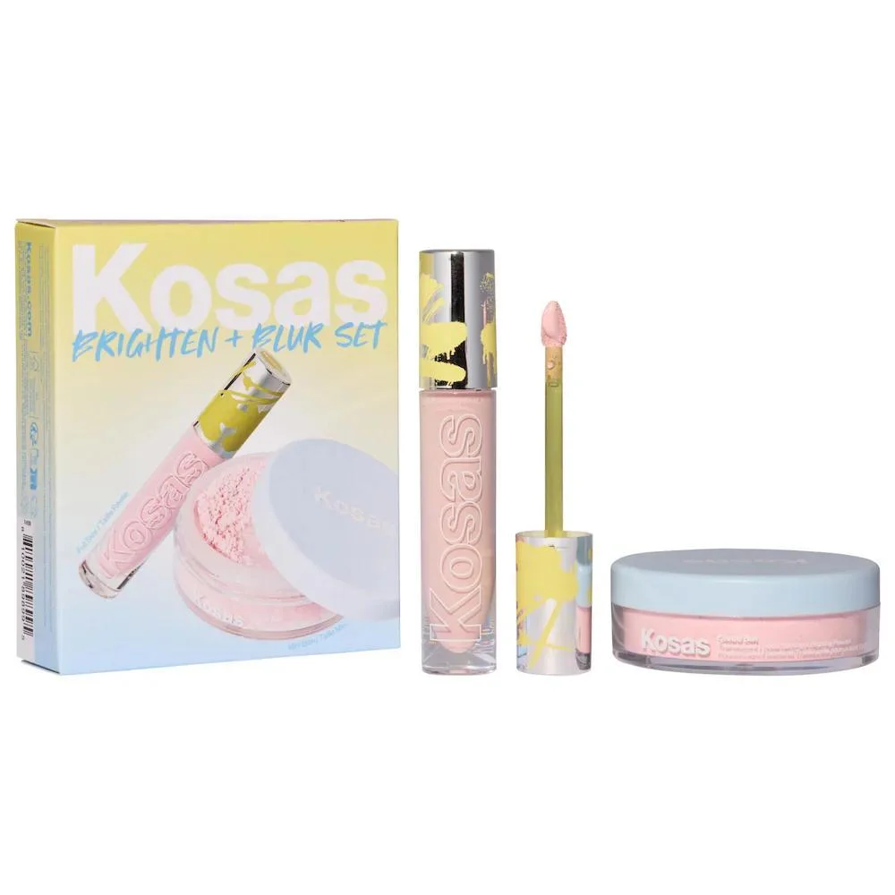 Brighten & Blur Set - Color Corrector + Loose Setting Powder Face Set - Magic pink for very light to light skin tones - Magic pink for very light to light skin tones