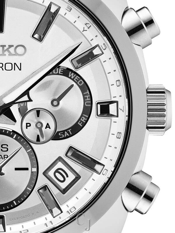Seiko Astron GPS Solar Dual Time SSH047 Esfera Plateada Acero Inoxidable