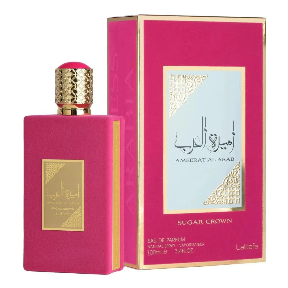 Lattafa Ameerat Al Arab Sugar Crown Eau de Parfum en espray para mujer – Fragancia dulce floral y afrutada de larga duración