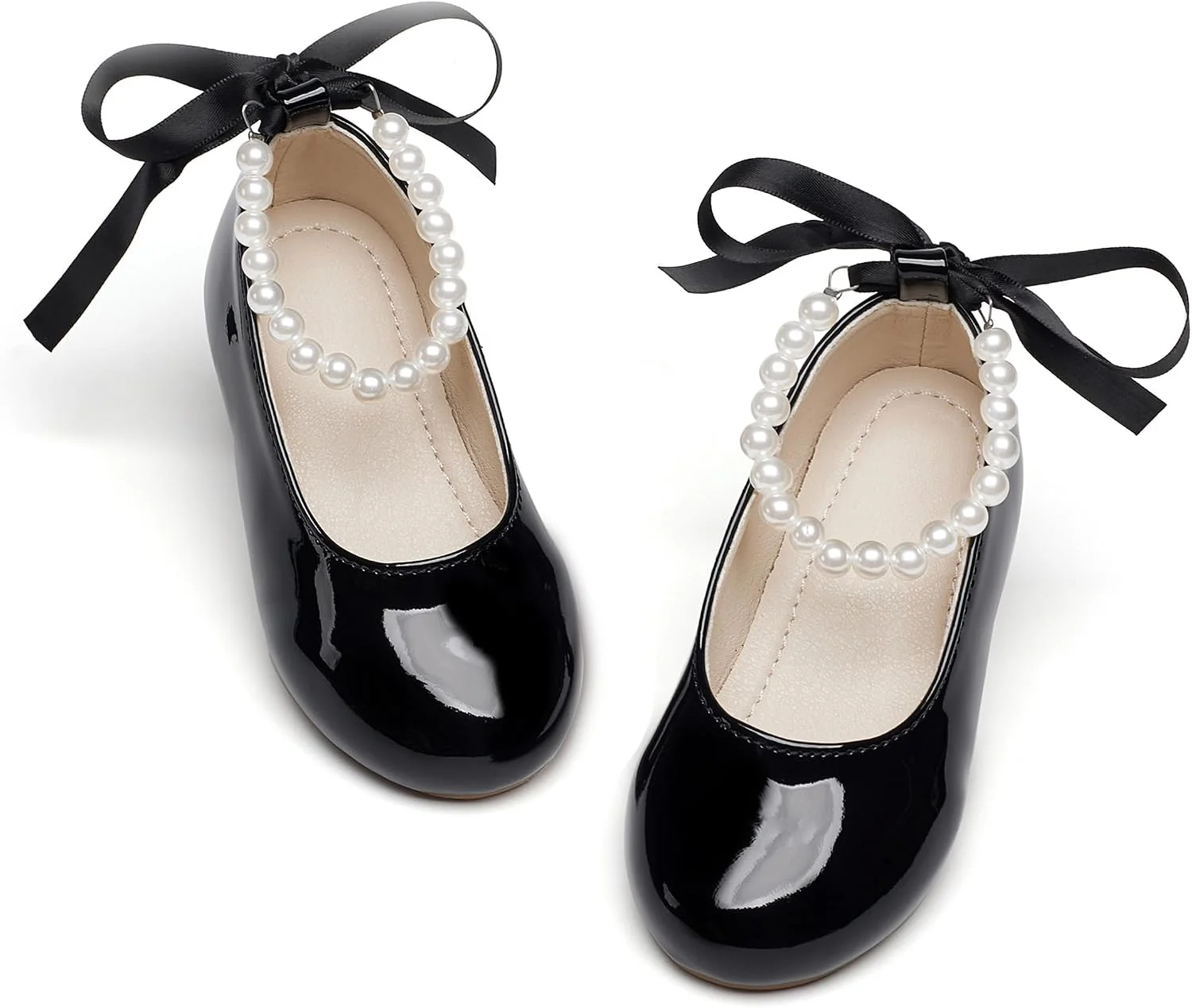 Zapatos de ballet Phiramin para niña con correa de perla