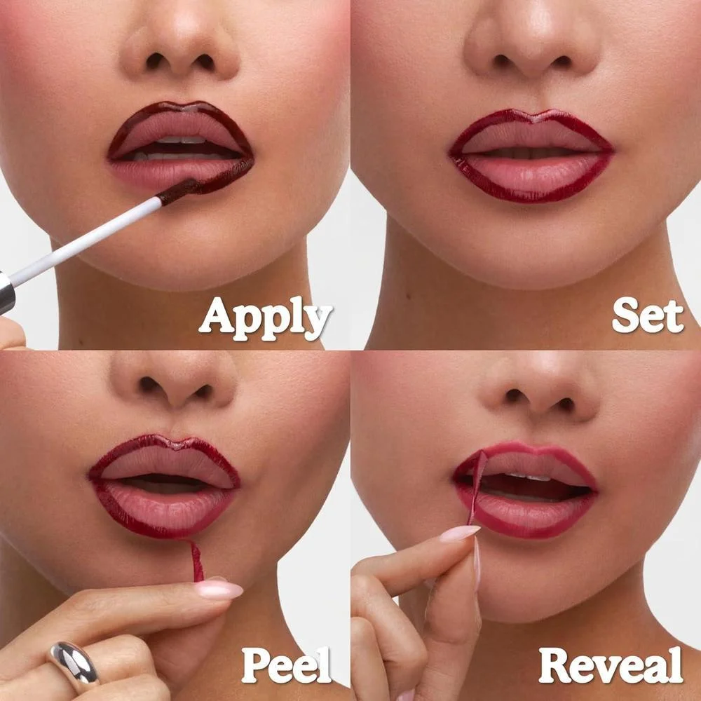 Sacheu Lip Liner STAY-N Peel Off Tinte labial resistente al agua, con ácido hialurónico y vitamina E, mate, vegano y libre de crueldad