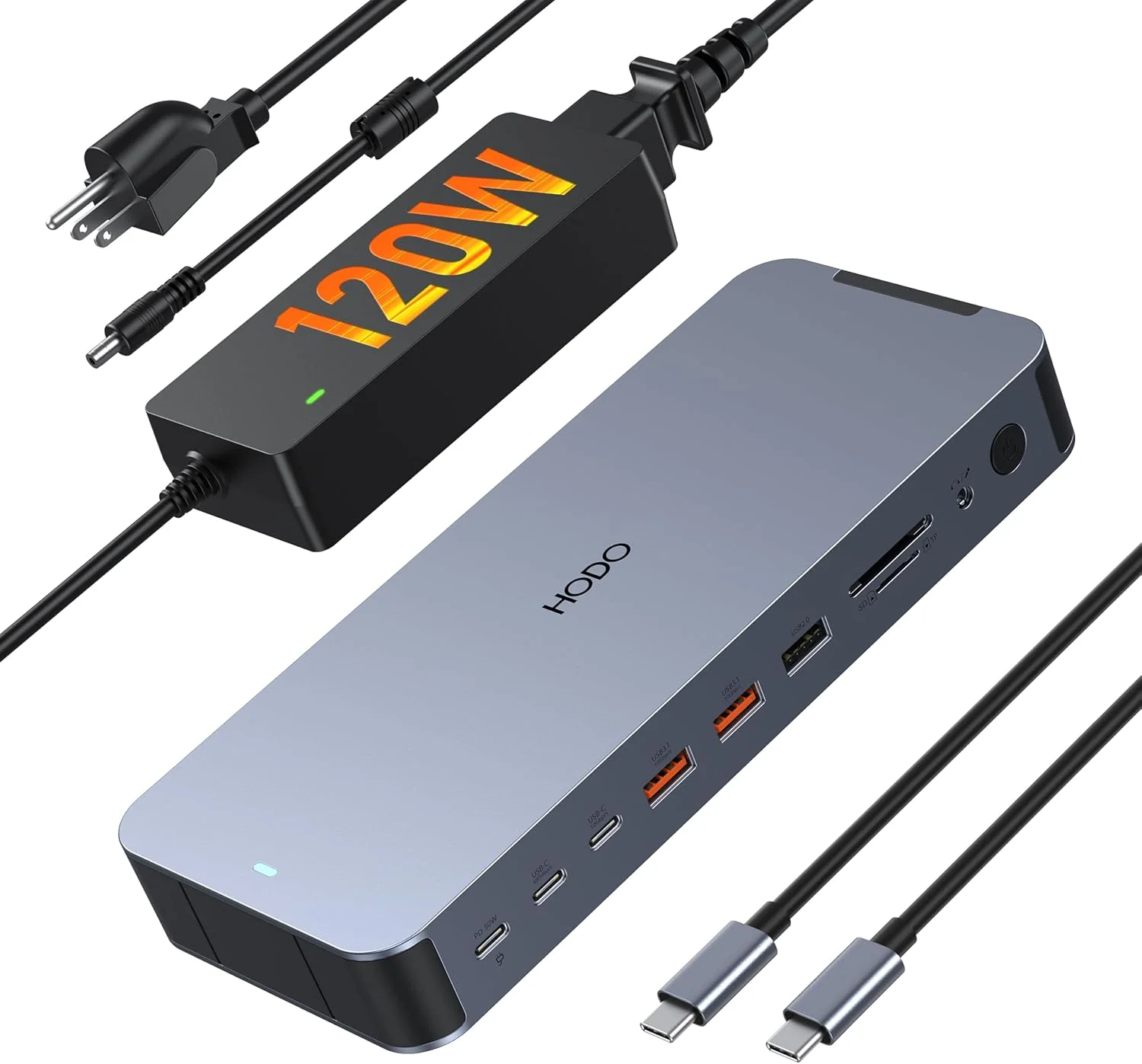 Docking Station HODO USB-C 18 en 1 con adaptador 120W