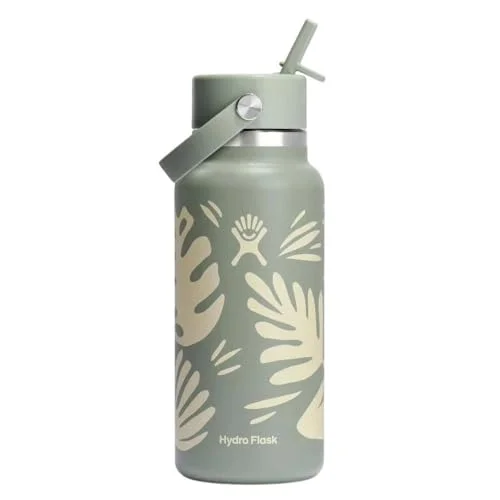 Termo Hydro Flask Water Bottle Boca Ancha 32 oz Botanical Bliss con Tapa Flex Straw