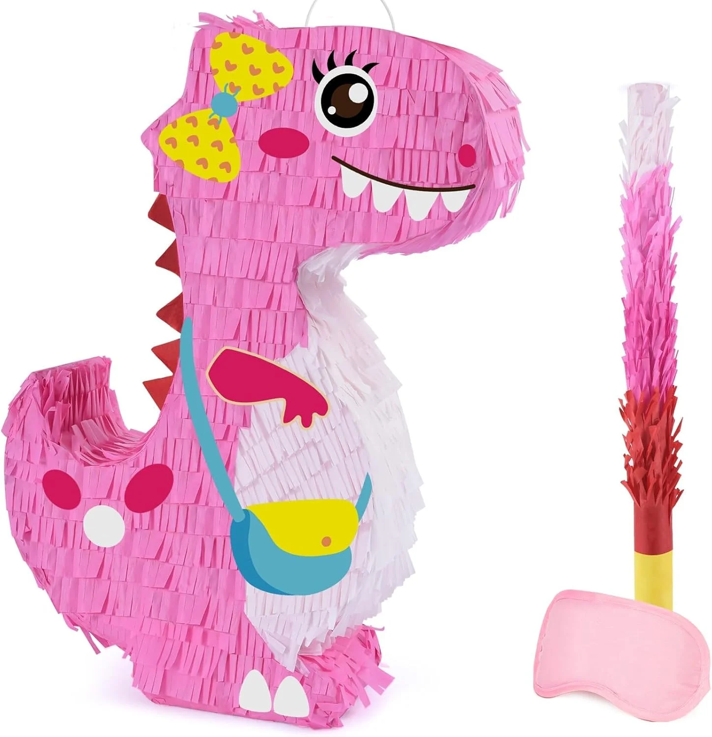 Piñata Dinosaurio Rosa 16 pulgadas para Fiesta Infantil