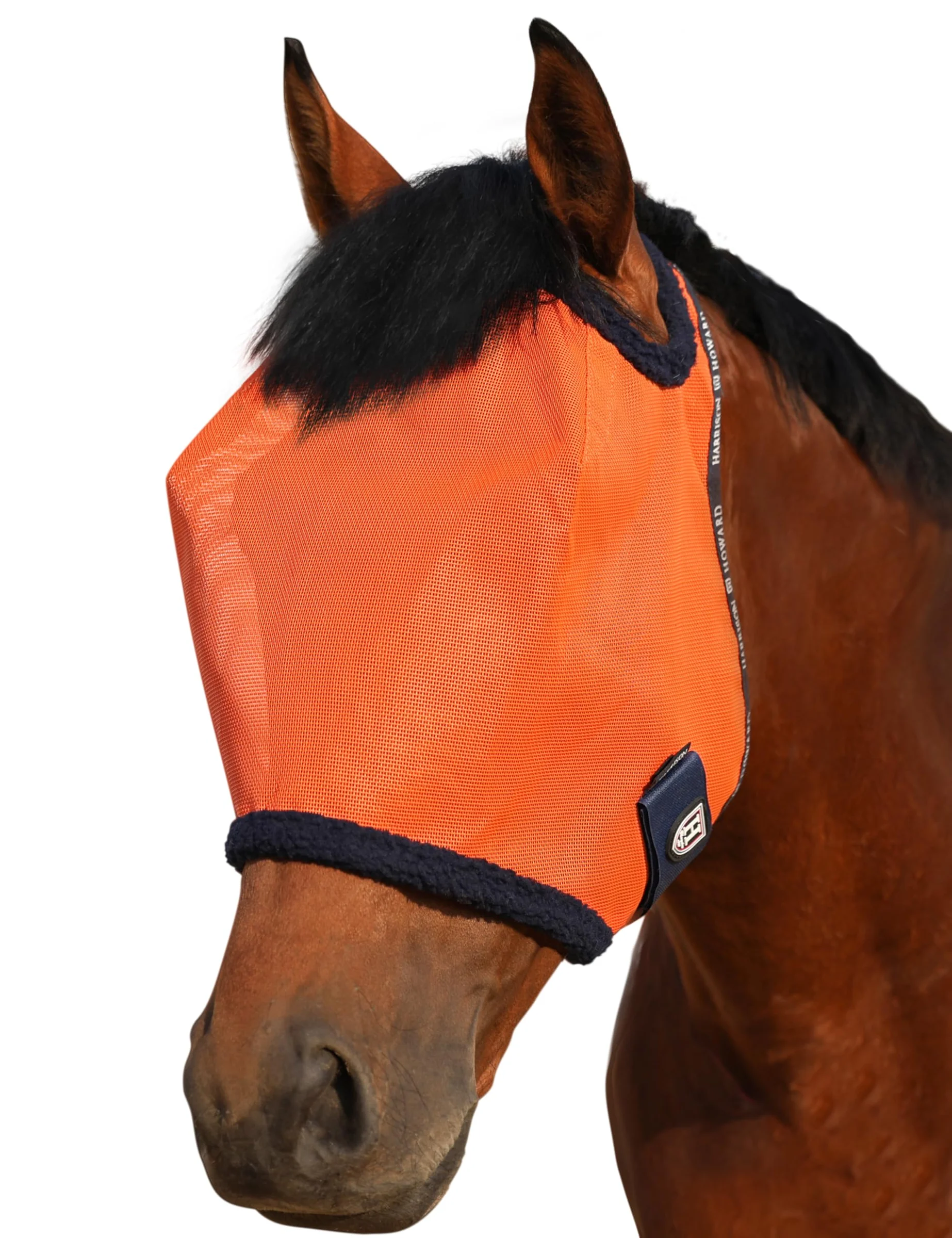 Cabestro para caballo Harrison Howard malla protección UV borde felpa talla S naranja