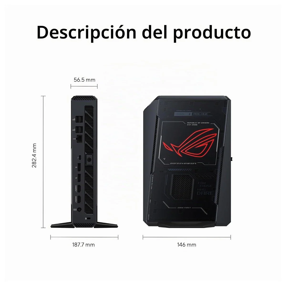 Mini PC para juegos ROG NUC (2025) con CPU Intel Core Ultra 7, NVIDIA GeForce RTX 5060, 32GB RAM, 1TB SSD, Thunderbolt 4 y RGB