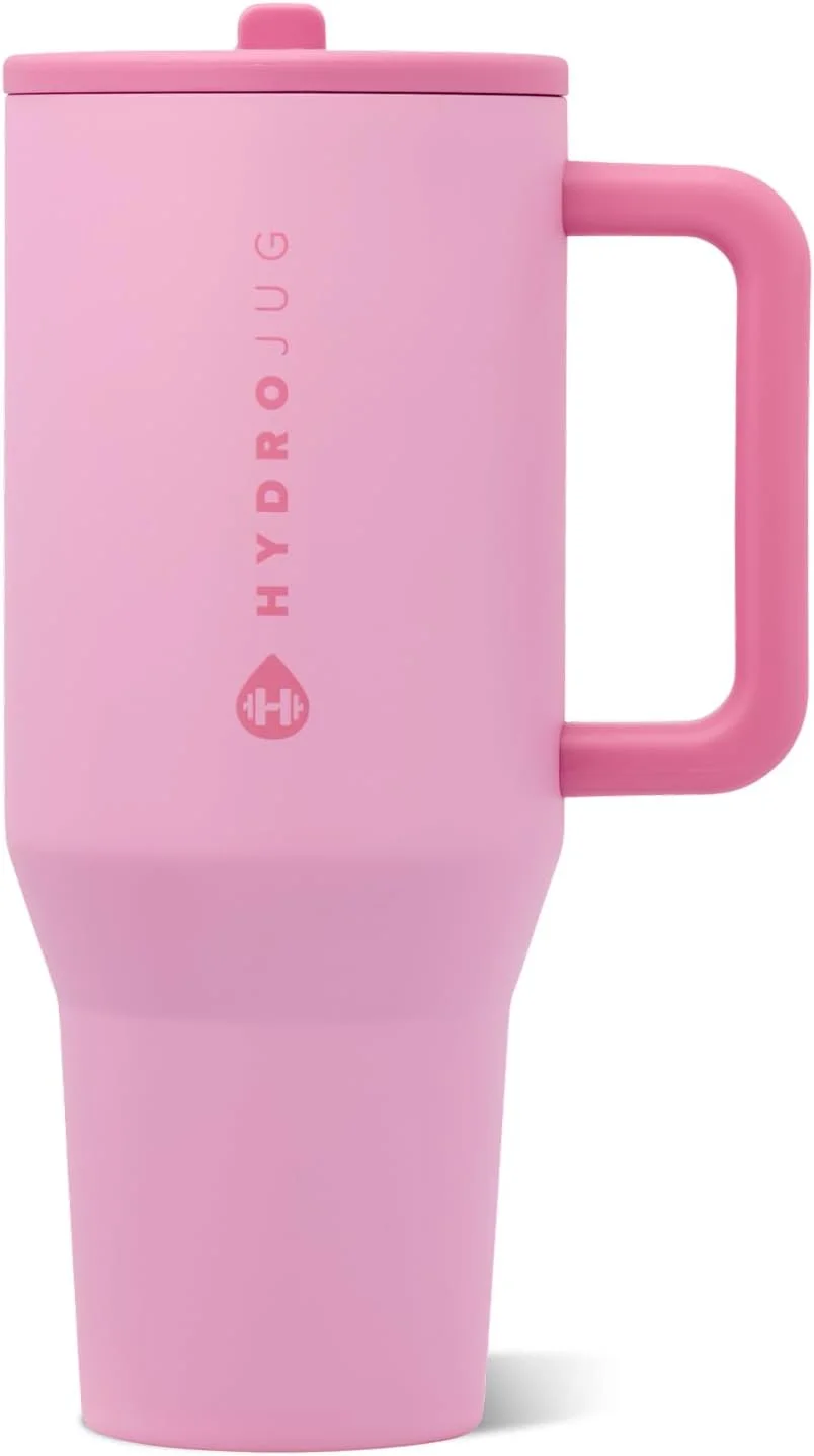 Vaso Tumbler HydroJug Traveler 40oz con Aislamiento, Asa y Popote Petal