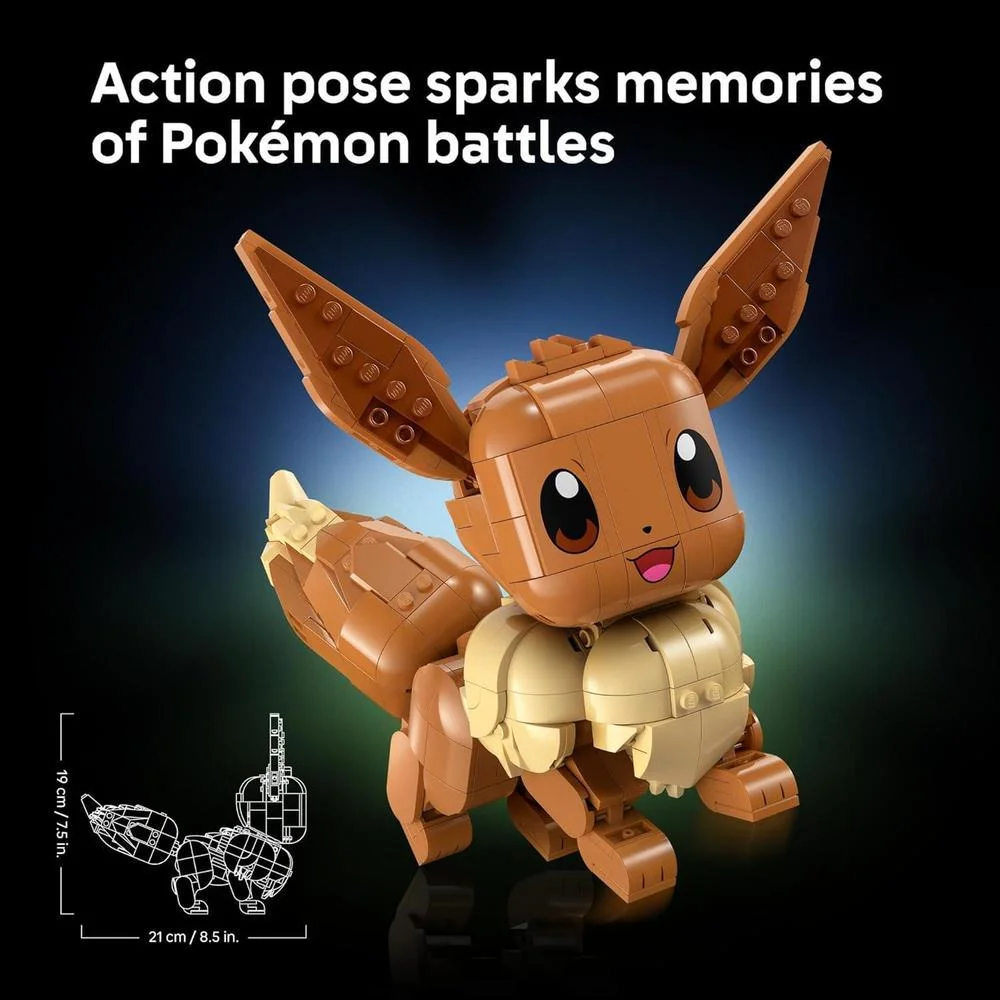 LEGO Pokémon Eevee - Set de Construcción para Adultos, Figura de Pokémon Posable para Decoración de Oficina o Hogar