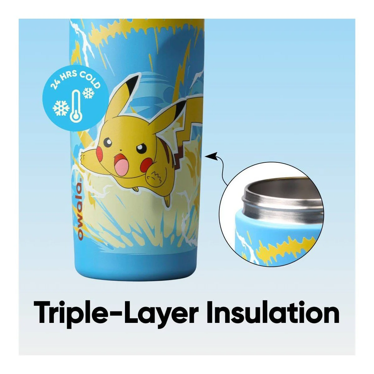 Owala Pokemon Pikachu FreeSip Botella de Acero 16 oz