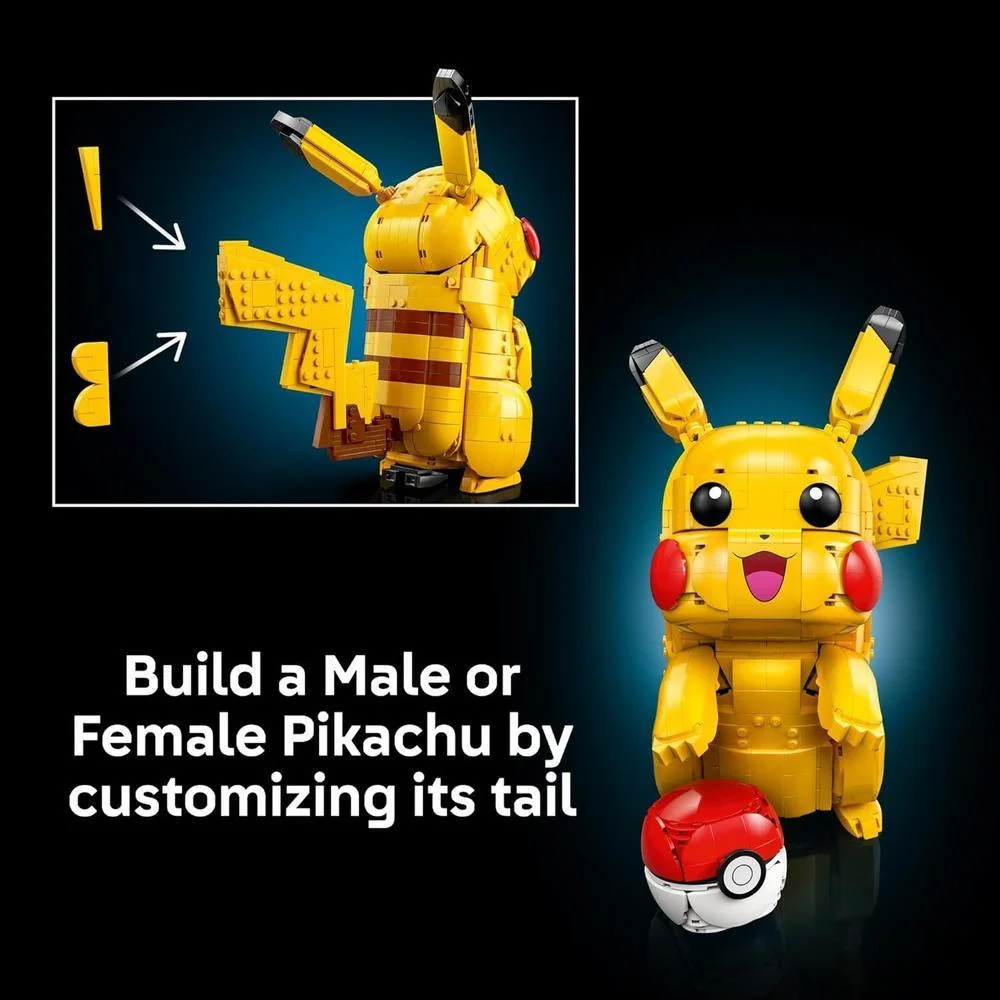 LEGO Pokémon Pikachu y Poké Ball - Set de construcción coleccionable para adultos, decoración de oficina o regalo