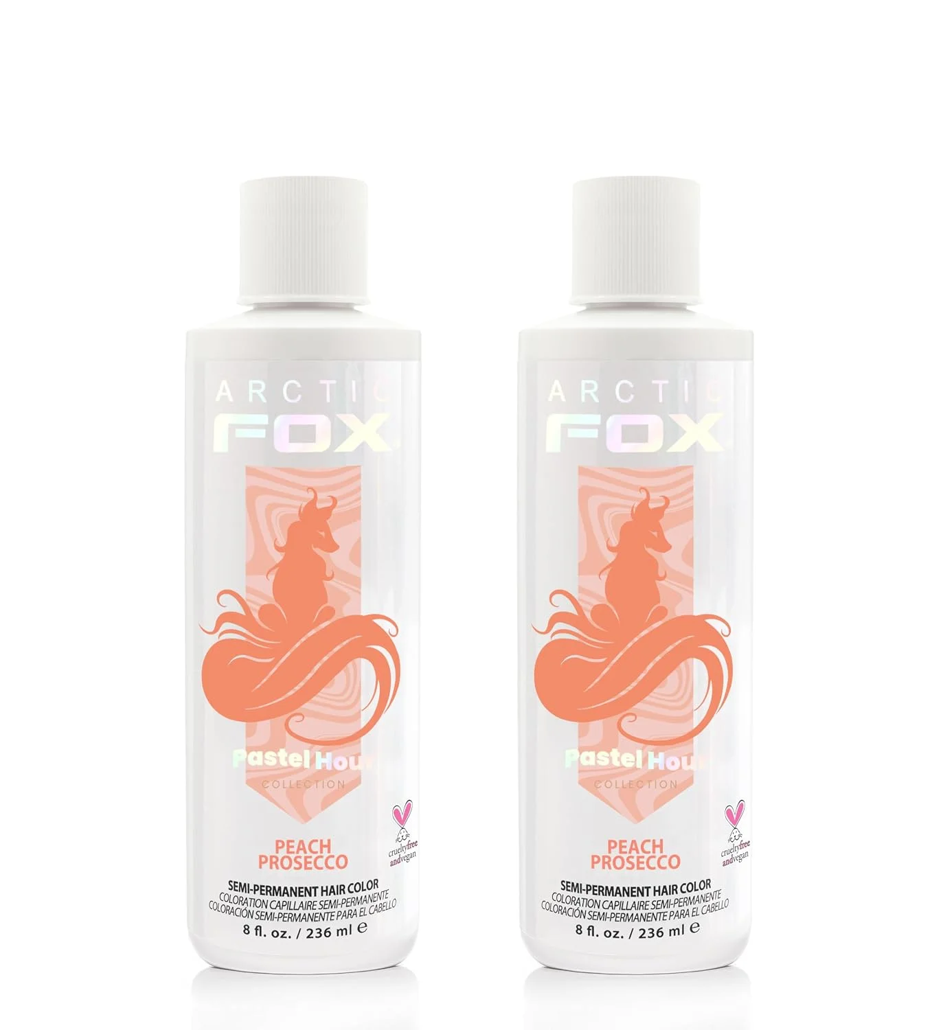 Tintura Arctic Fox Peach Prosecco sin amoníaco vegana 2 x 8 oz