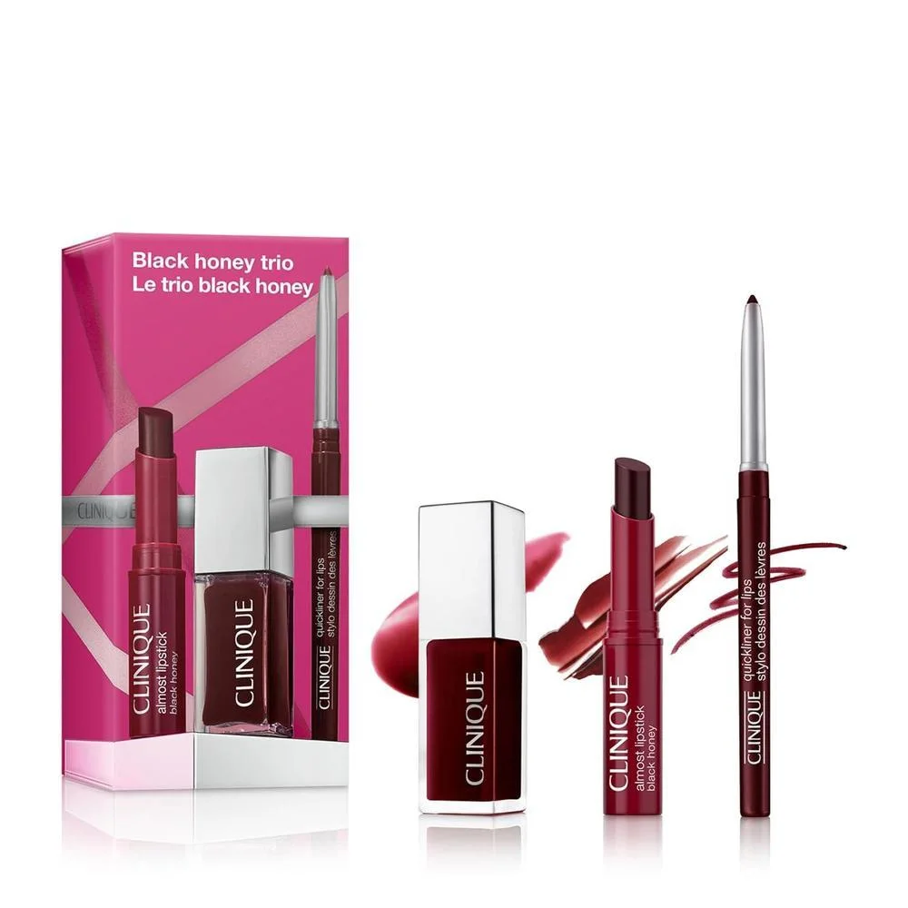 Clinique Almost Lipstick Black Honey: Set De Maquillaje Con Lápiz, Aceite Y Delineador